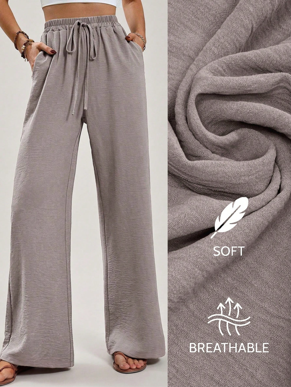 Aalyst Women's Plain Simple Style Belted 7/9 Length Pants For Daily Wear Fall Cloth For Women