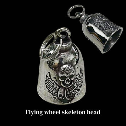 AD 1pc Motorcycle Bell For Men & Women, Bicycle Bell Accessory, Riding Safety Protection Gear, Motorcycle Angel Bell, Evil-Warding Bell, Retro Punk Motorcycle, Stainless Steel Lucky Riding Bell