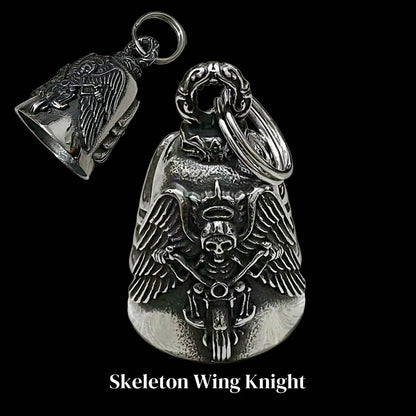 AD 1pc Motorcycle Bell For Men & Women, Bicycle Bell Accessory, Riding Safety Protection Gear, Motorcycle Angel Bell, Evil-Warding Bell, Retro Punk Motorcycle, Stainless Steel Lucky Riding Bell
