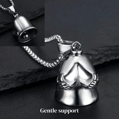 AD 1pc Motorcycle Bell For Men & Women, Bicycle Bell Accessory, Riding Safety Protection Gear, Motorcycle Angel Bell, Evil-Warding Bell, Retro Punk Motorcycle, Stainless Steel Lucky Riding Bell
