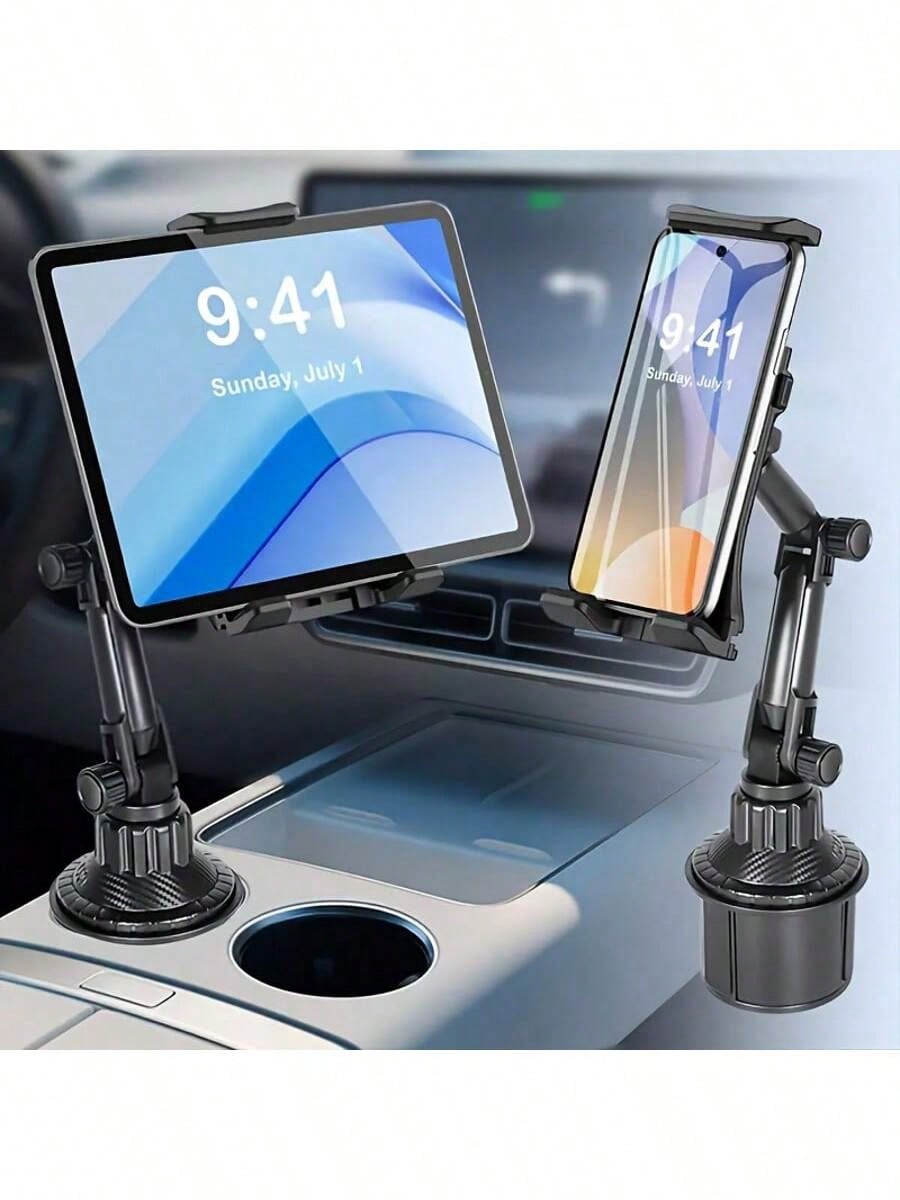 Adjustable Car Cup Holder Mount Bracket For Tablets And Smartphones- Fits 4-13 Inch Devices, Compatible With IPad Mini/Air, Not Suitable For Large, Only Compatible With Iphone, Mini And Similar Mode