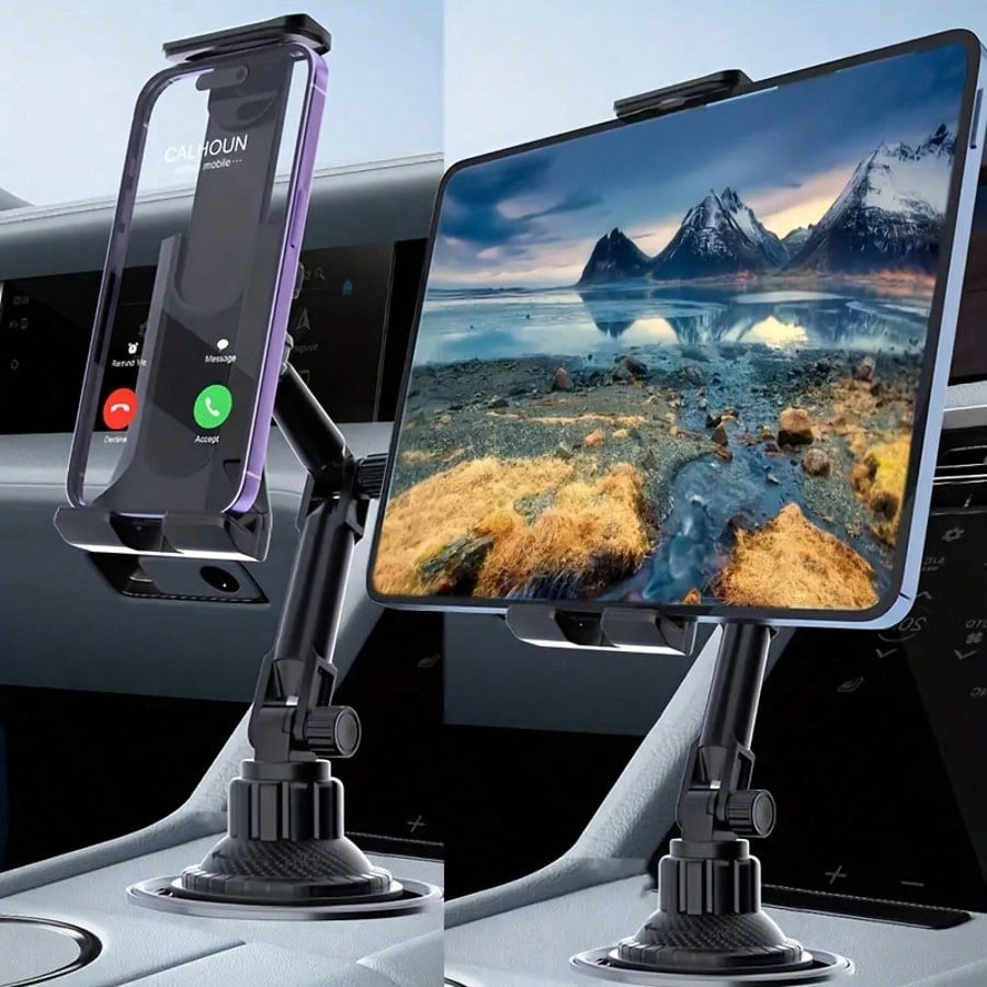 Adjustable Car Cup Holder Mount Bracket For Tablets And Smartphones- Fits 4-13 Inch Devices, Compatible With IPad Mini/Air, Not Suitable For Large, Only Compatible With Iphone, Mini And Similar Mode