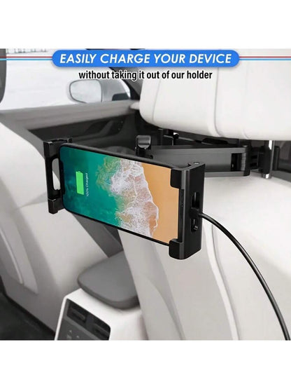 Adjustable Car Headrest Tablet Mount Holder- Car Back Seat Tablet Holder For 4.7-11 Inch Tablets, Essential For Children Road Trips