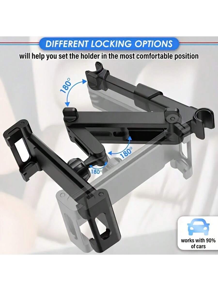 Adjustable Car Headrest Tablet Mount Holder- Car Back Seat Tablet Holder For 4.7-11 Inch Tablets, Essential For Children Road Trips