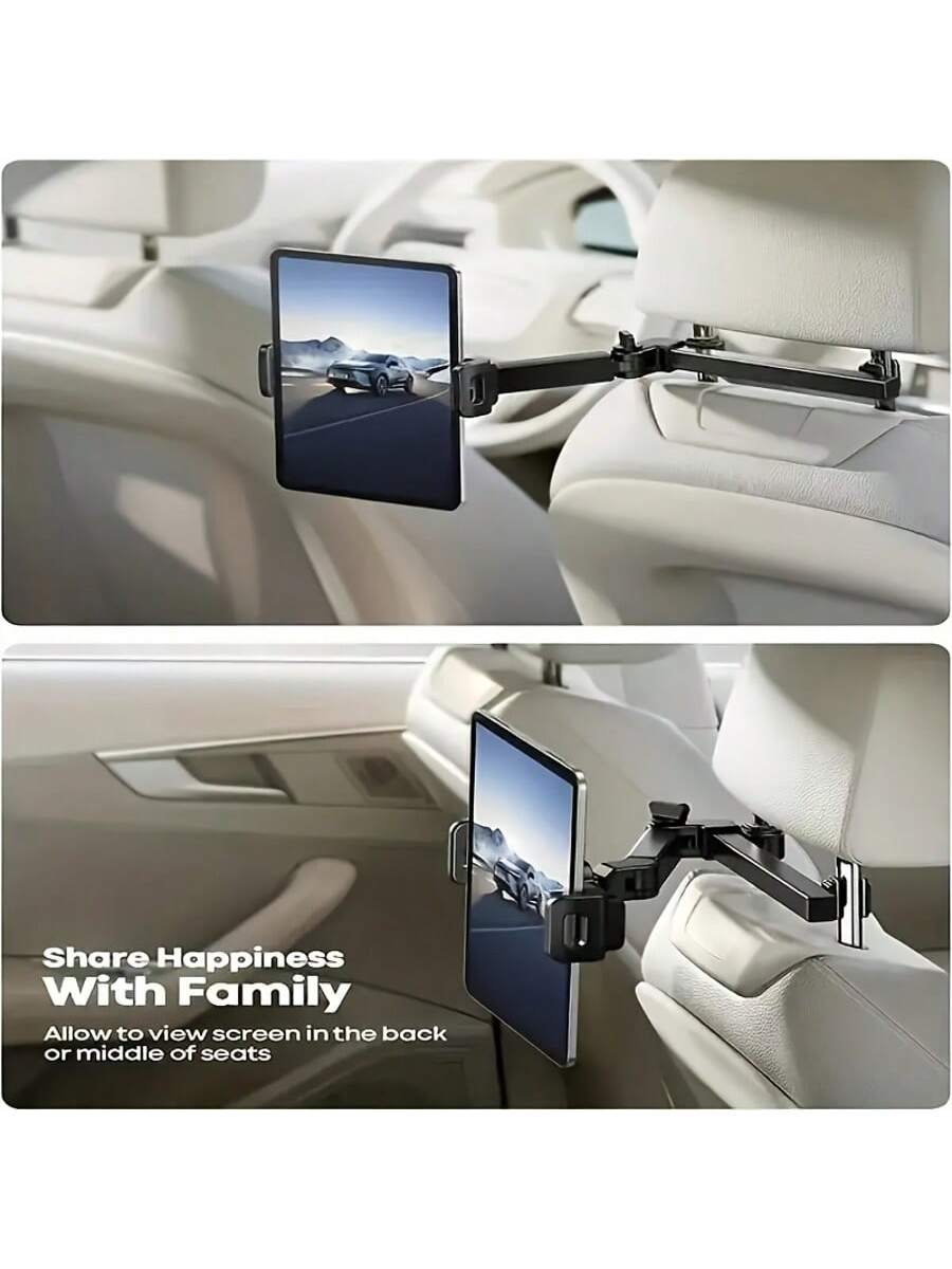 Adjustable Car Headrest Tablet Mount Holder- Car Back Seat Tablet Holder For 4.7-11 Inch Tablets, Essential For Children Road Trips