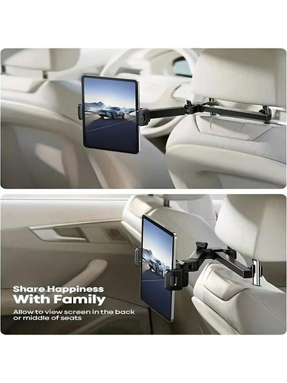 Adjustable Car Headrest Tablet Mount Holder- Car Back Seat Tablet Holder For 4.7-11 Inch Tablets, Essential For Children Road Trips