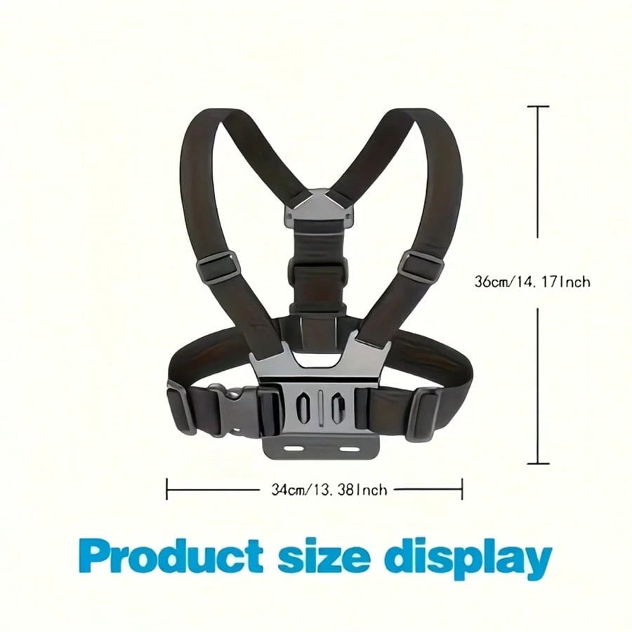 Adjustable Chest Mount Phone Holder Harness, Action Camera- Black Soft Pouch Design, Suitable For Cycling, Kayaking, Fishing, Skateboarding POV/VLOG Recording, Adventure Gear