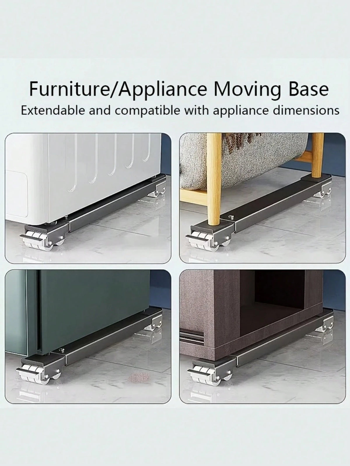 [Adjustable Height Stand] Stable Solution For Moving Appliances! Refrigerator And Washing Machine Adjustable Height Base, Supports Up To 800 Lbs, Equipped With 24 Silent Casters And Locking Mechanism