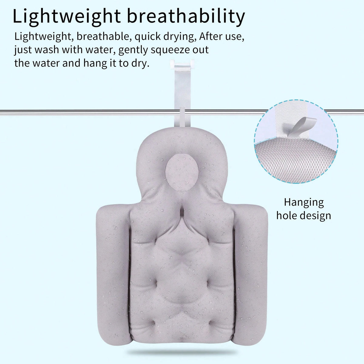 Adult Bath Pillow For Bathtub, Full Body Mat Quick Dry Ergonomic Headrest Cushion