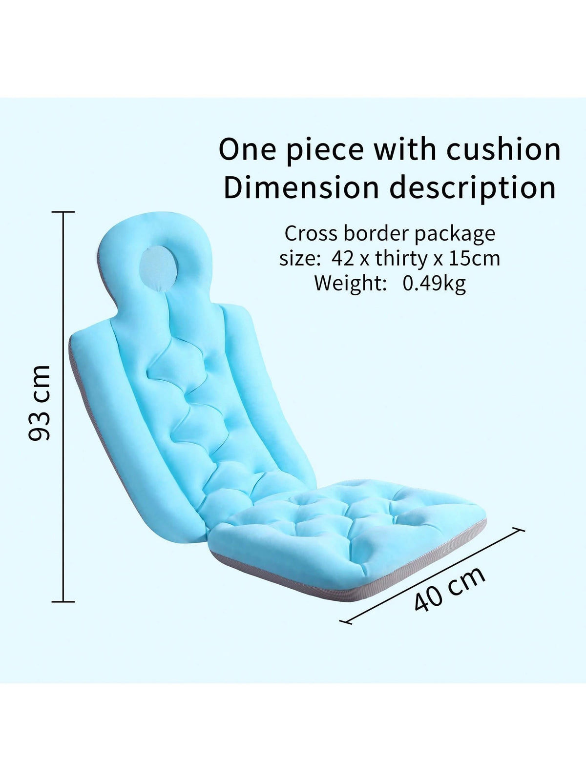 Adult Bath Pillow For Bathtub, Full Body Mat Quick Dry Ergonomic Headrest Cushion
