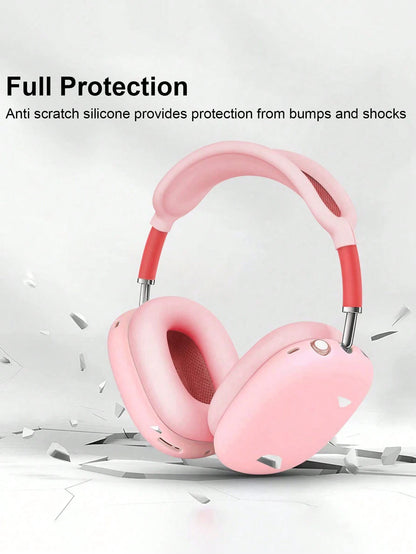 Airpods Max Headphones Protective Case, Solid Color Soft Silicone Shell, 3-Piece Earphone Case Set, AirPods Max Bluetooth Headphone Protective Cover (Headphones Not Included)