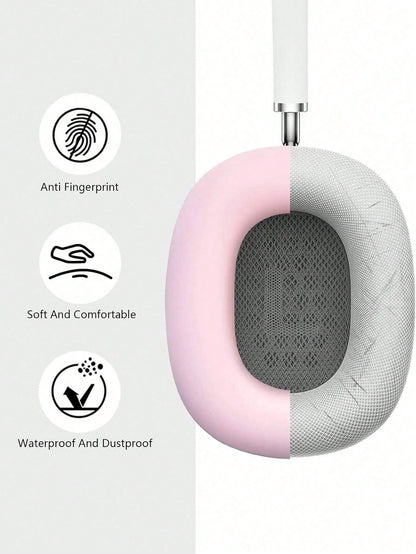Airpods Max Headphones Protective Case, Solid Color Soft Silicone Shell, 3-Piece Earphone Case Set, AirPods Max Bluetooth Headphone Protective Cover (Headphones Not Included)