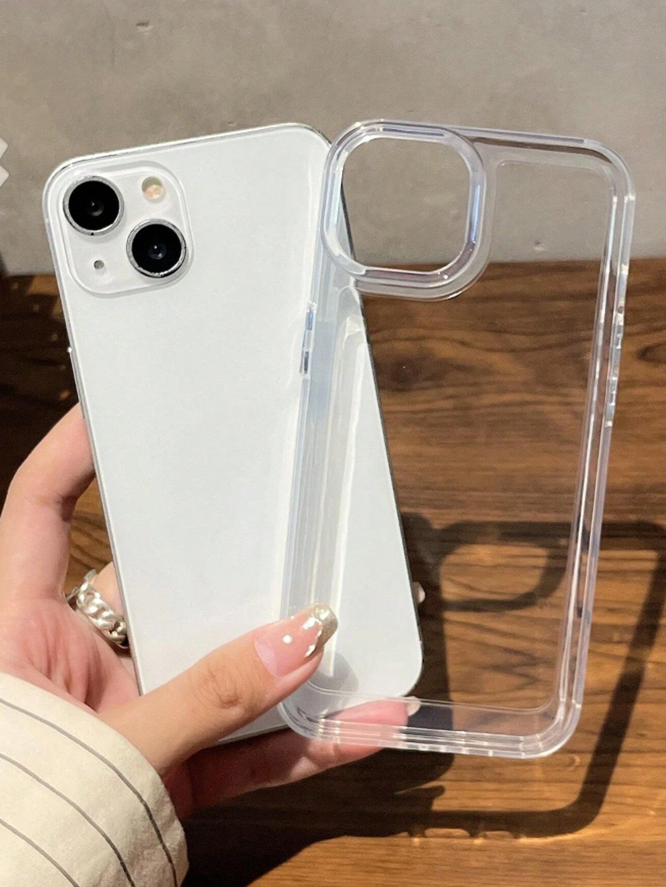 Alloy TPU Minimalist Solid Color Shockproof Clear Phone Case Apple 1pc Minimalist Solid Color Metal Button Transparent Anti-Fall TPU Phone Case Compatible With Iphone 16 15 14 13 12 11 Pro Max Waterpr