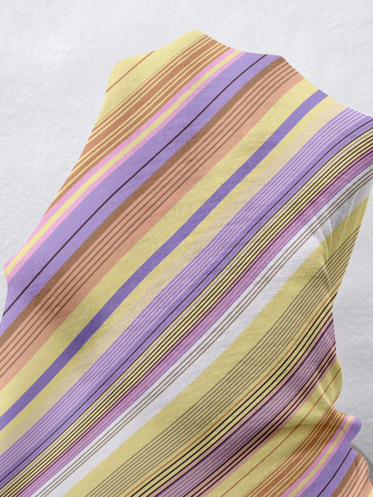 Aloruh Early Autumn Deep V-Neck Back To School Mid-Sleeve Striped Fitted Women's T-Shirt, Colorful Striped Top, Early Autumn Striped T-Shirt