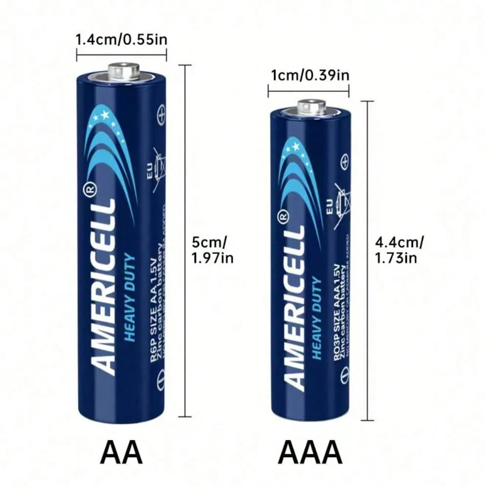 AMERICELL 40 Pcs AA & AAA Combo Pack Batteries,AMERICELL 1.5V Carbon Battery, Suitable For Keyboards, Clocks, Remote Controls, Toys, Flashlights, Razors, Alarm Clocks, Disposable Battery, Non-Recharg