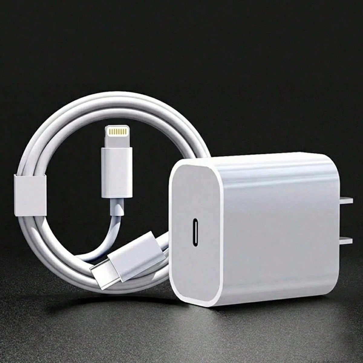 Apple Fast Charging Kit 20W USB-C Fast Charging Adapter + 3.3FT/100CM Long High-Efficiency Data Transfer Charging Cable USB-C To Lightning, Compatible With IPhone 14 13 12 Series Portable Charger Set