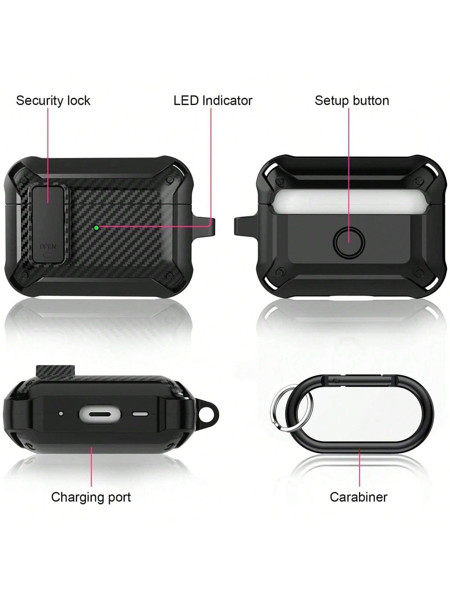 Apple Men Solid Case With Secure Lock Compatible With AirPods Compatible With Airpods1/2 AirPods Pro