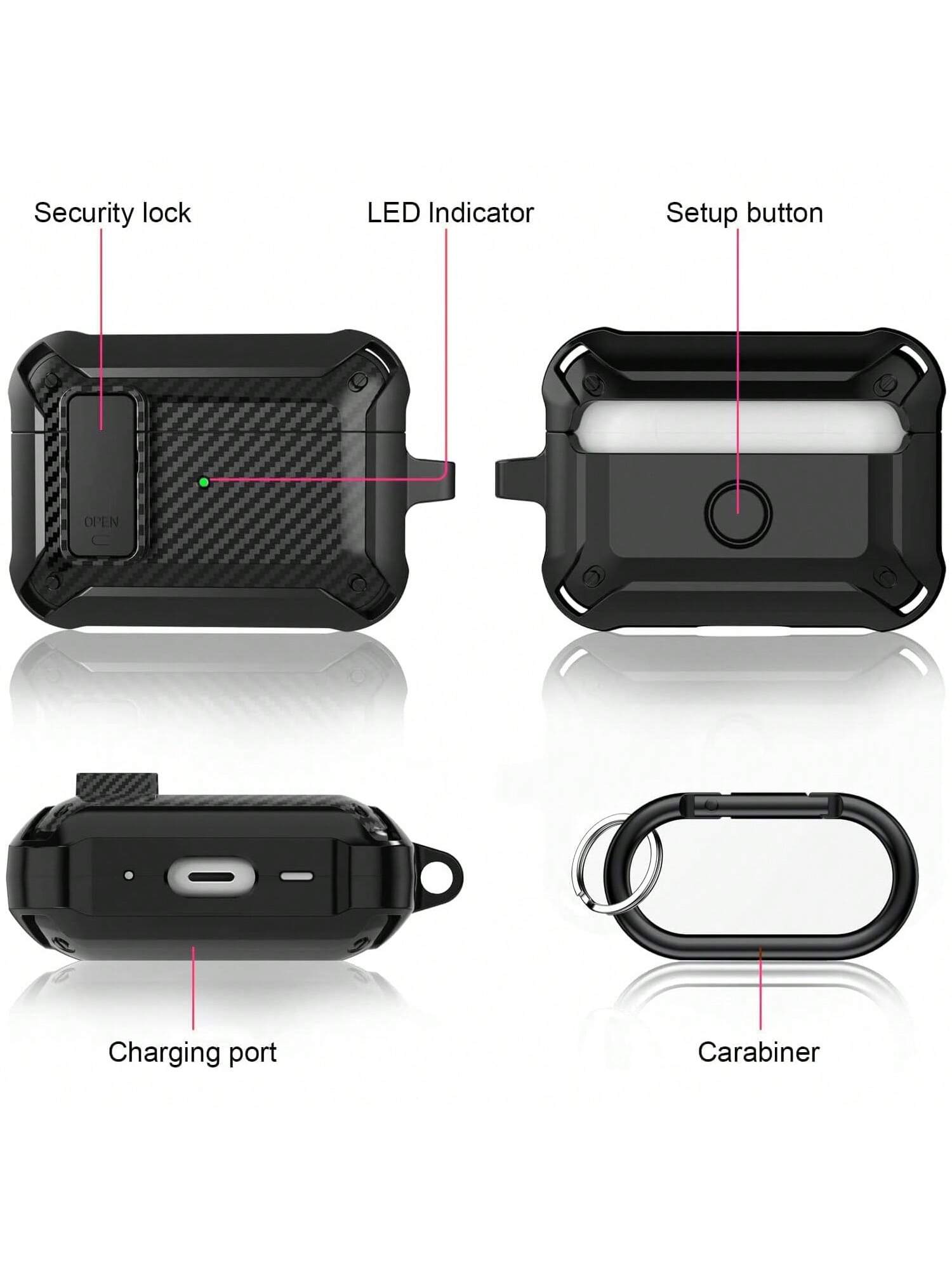 Apple Men Solid Case With Secure Lock Compatible With AirPods Compatible With Airpods1/2 AirPods Pro