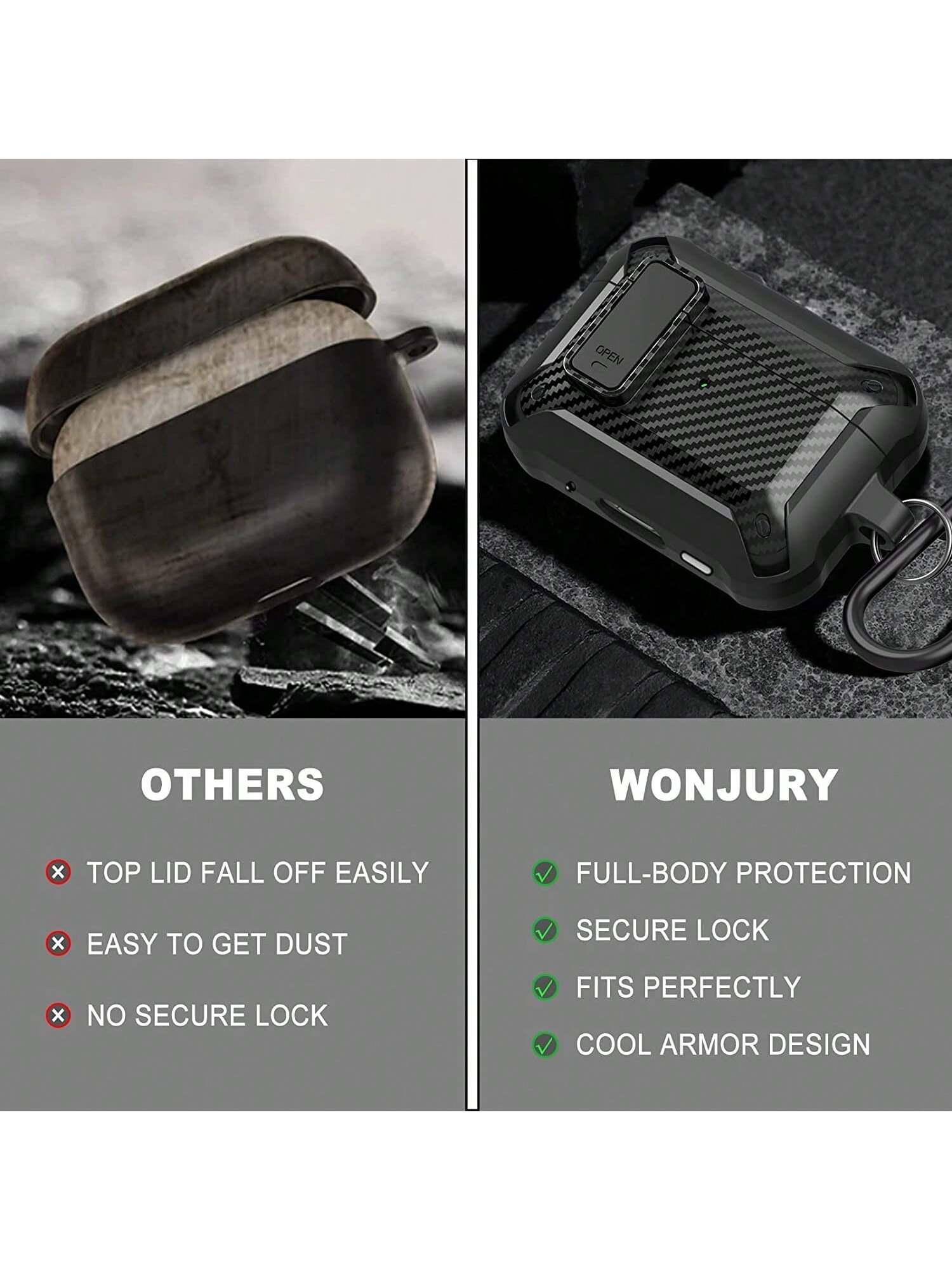 Apple Men Solid Case With Secure Lock Compatible With AirPods Compatible With Airpods1/2 AirPods Pro