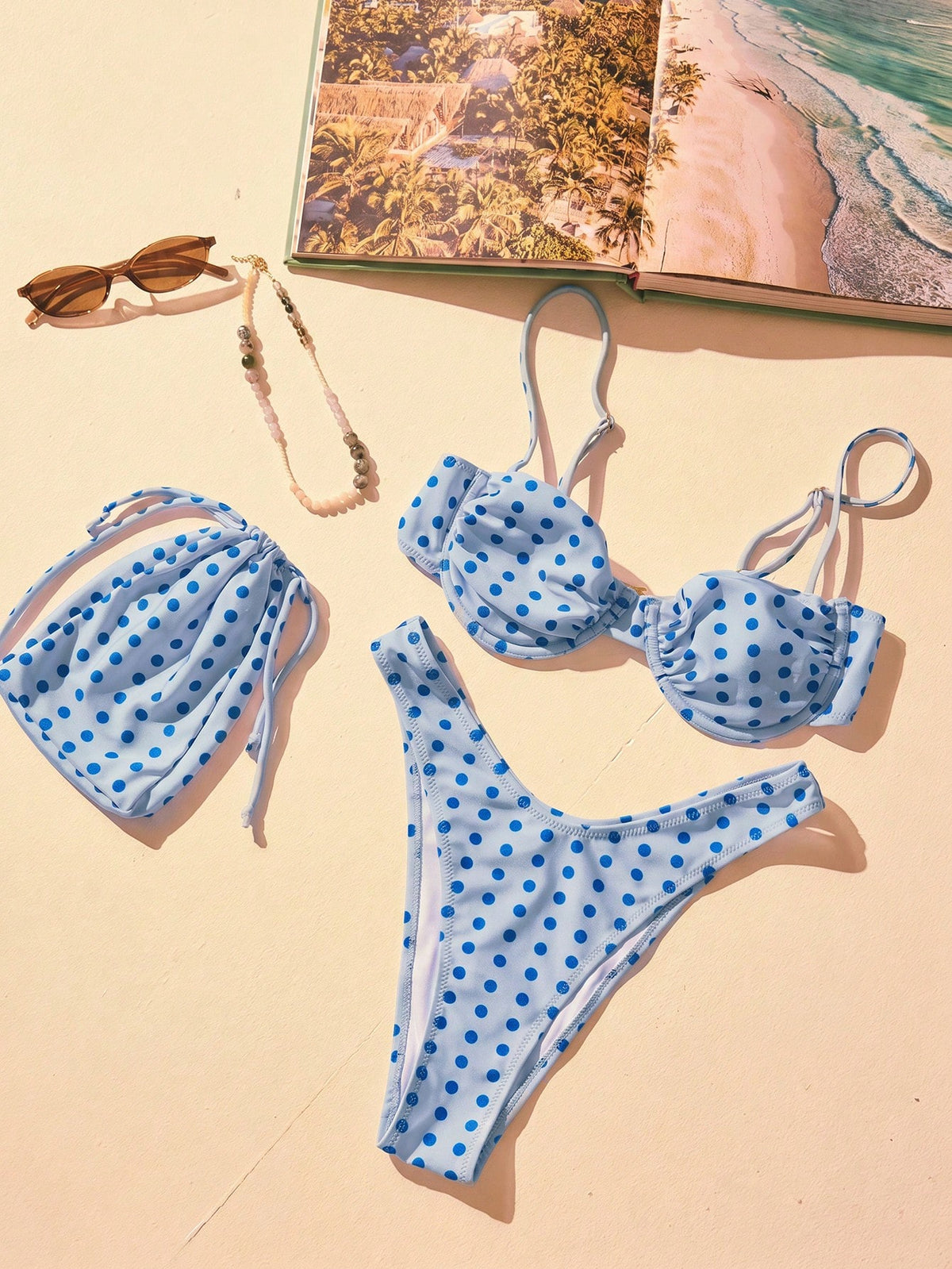Aralina VACAY UNDERWIRE SPOT PRINT HI CUT BIKINI SET