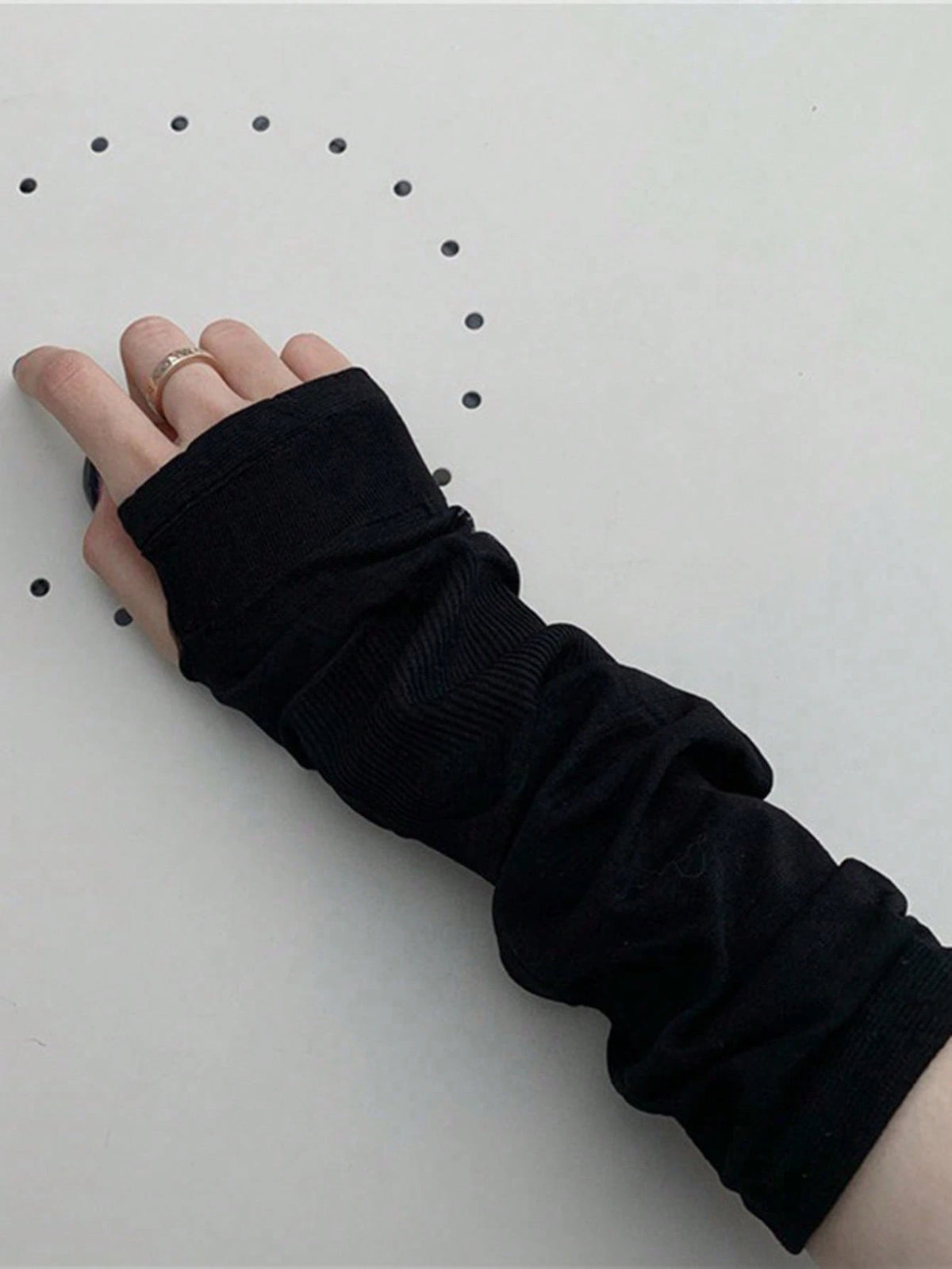 Arm Sleeves Women Long Fingerless Gloves Knit Arm Warmer For Women Knit Mitten Gloves With Thumb Hole Halloween Accessories Winter GlovesCold Gloves Summer
