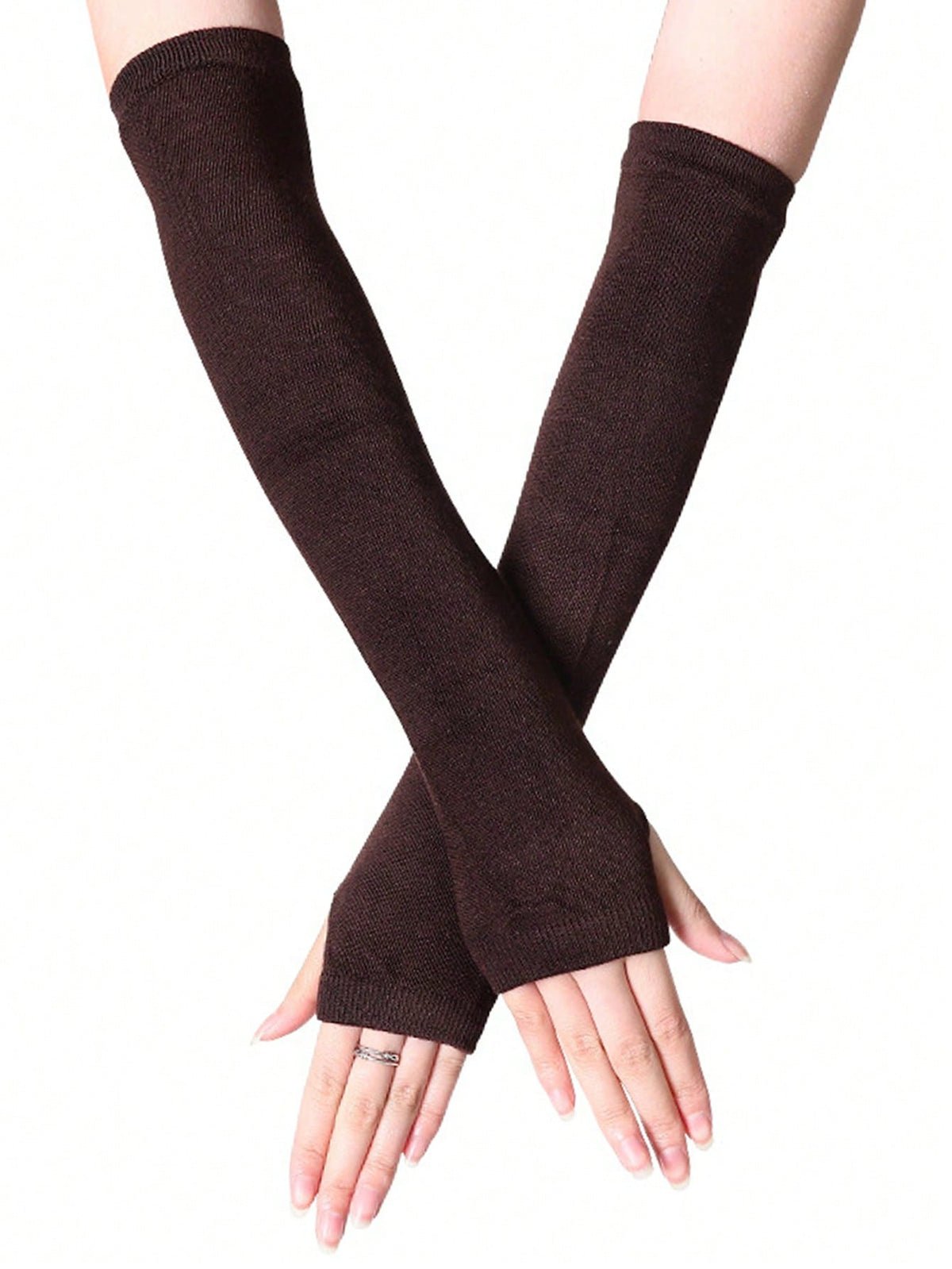Arm Sleeves Women Long Fingerless Gloves Knit Arm Warmer For Women Knit Mitten Gloves With Thumb Hole Halloween Accessories Winter GlovesCold Gloves Summer