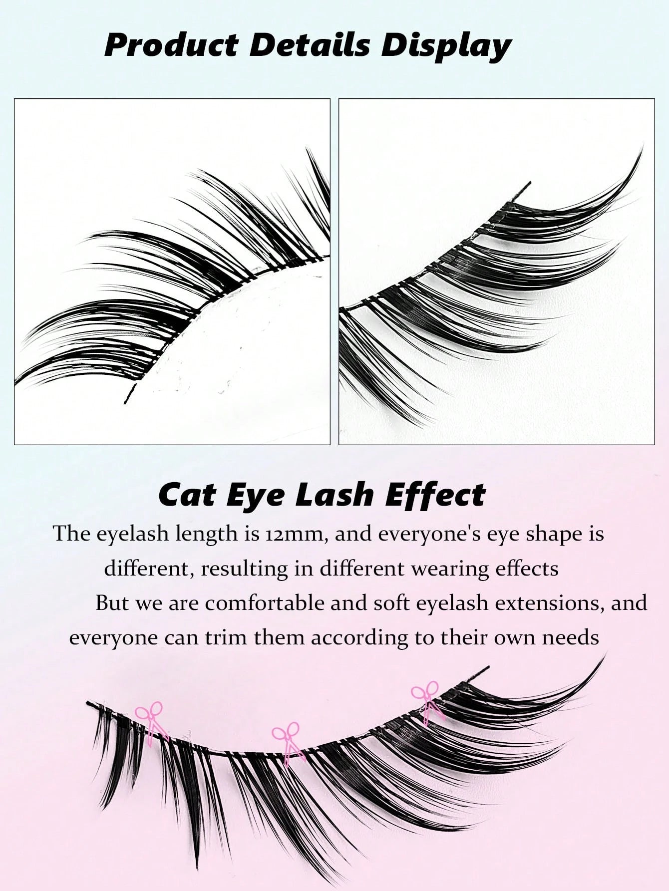 Asiteo 5 Pairs Cartoon Cat Eye & Fox Eye Faux Mink Fur False Eyelashes, Sexy Eyelash Extension Makeup