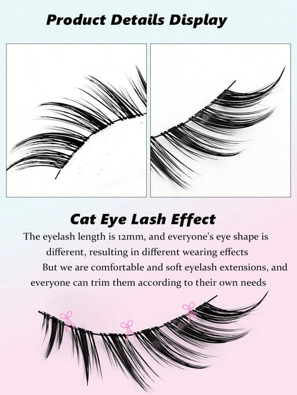 Asiteo 5 Pairs Cartoon Cat Eye & Fox Eye Faux Mink Fur False Eyelashes, Sexy Eyelash Extension Makeup