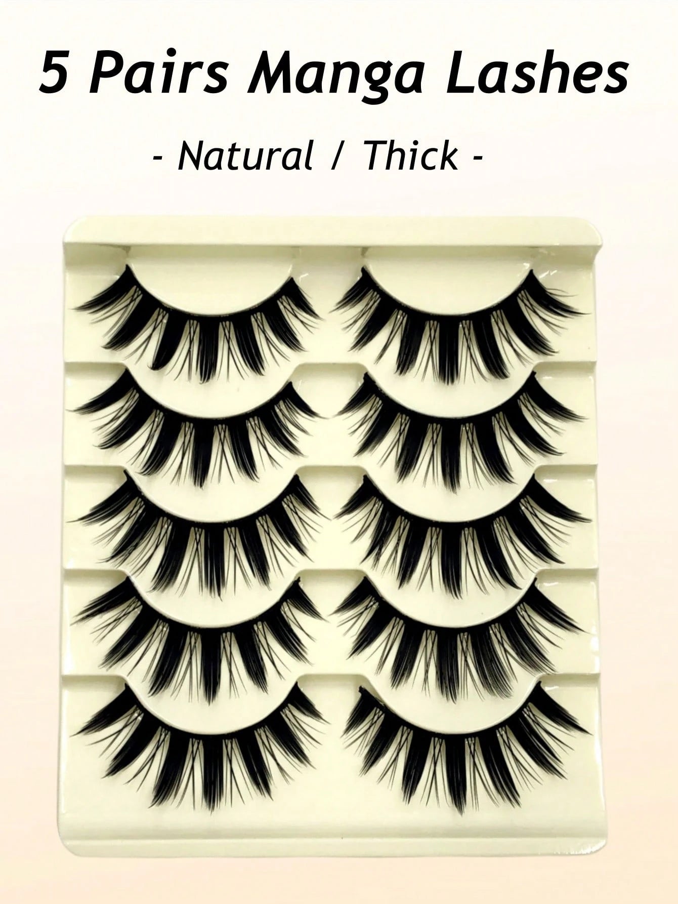 Asiteo 5 Pairs Cartoon Style Thick Natural Long Cosplay Makeup Cross-Eyed Effect Dramatic Full Strip False Eyelashes