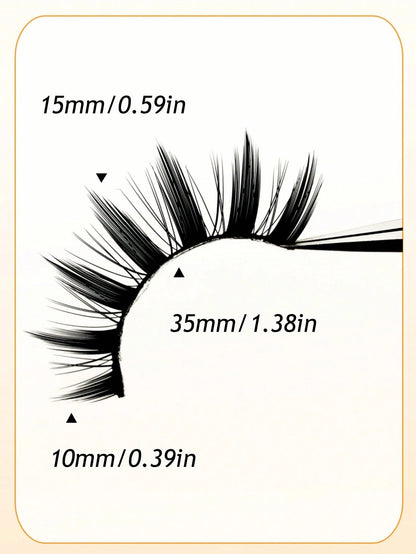 Asiteo 5 Pairs Cartoon Style Thick Natural Long Cosplay Makeup Cross-Eyed Effect Dramatic Full Strip False Eyelashes