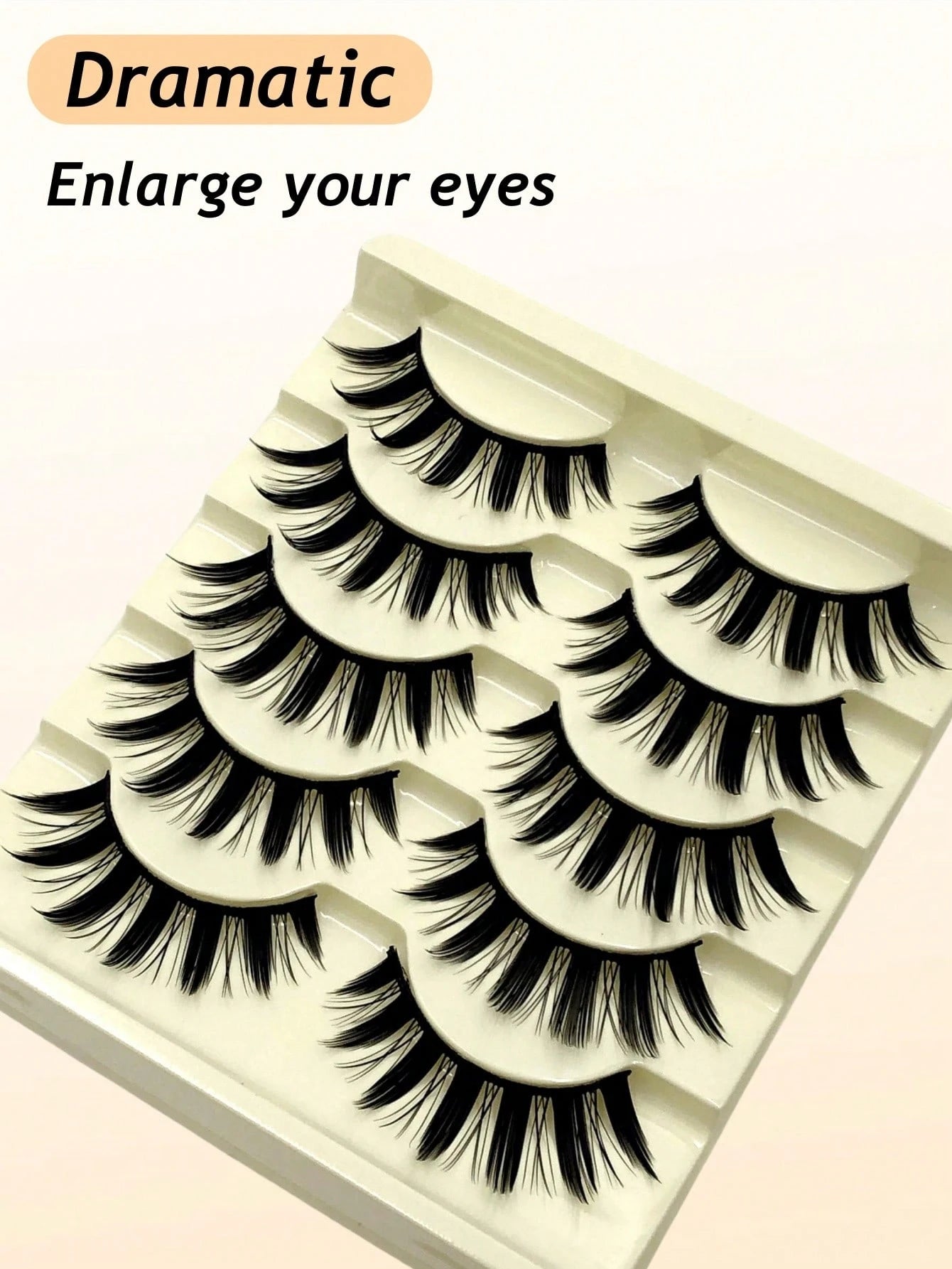 Asiteo 5 Pairs Cartoon Style Thick Natural Long Cosplay Makeup Cross-Eyed Effect Dramatic Full Strip False Eyelashes