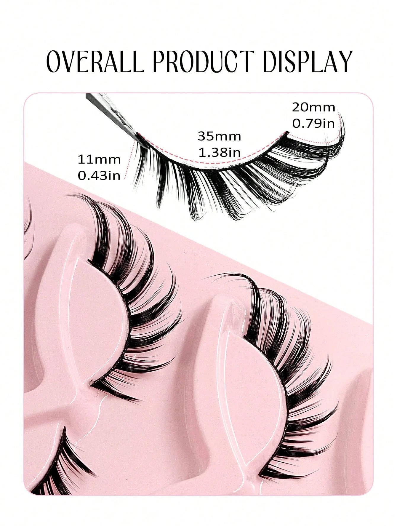 Asiteo 5 Pairs Cat Eye False Eyelashes, Faux Mink Lashes, 3D Curly, Natural & Realistic, Messy Ends, Elongate Eye Shape, Cartoon Style Lashes, Soft Black Lash Band