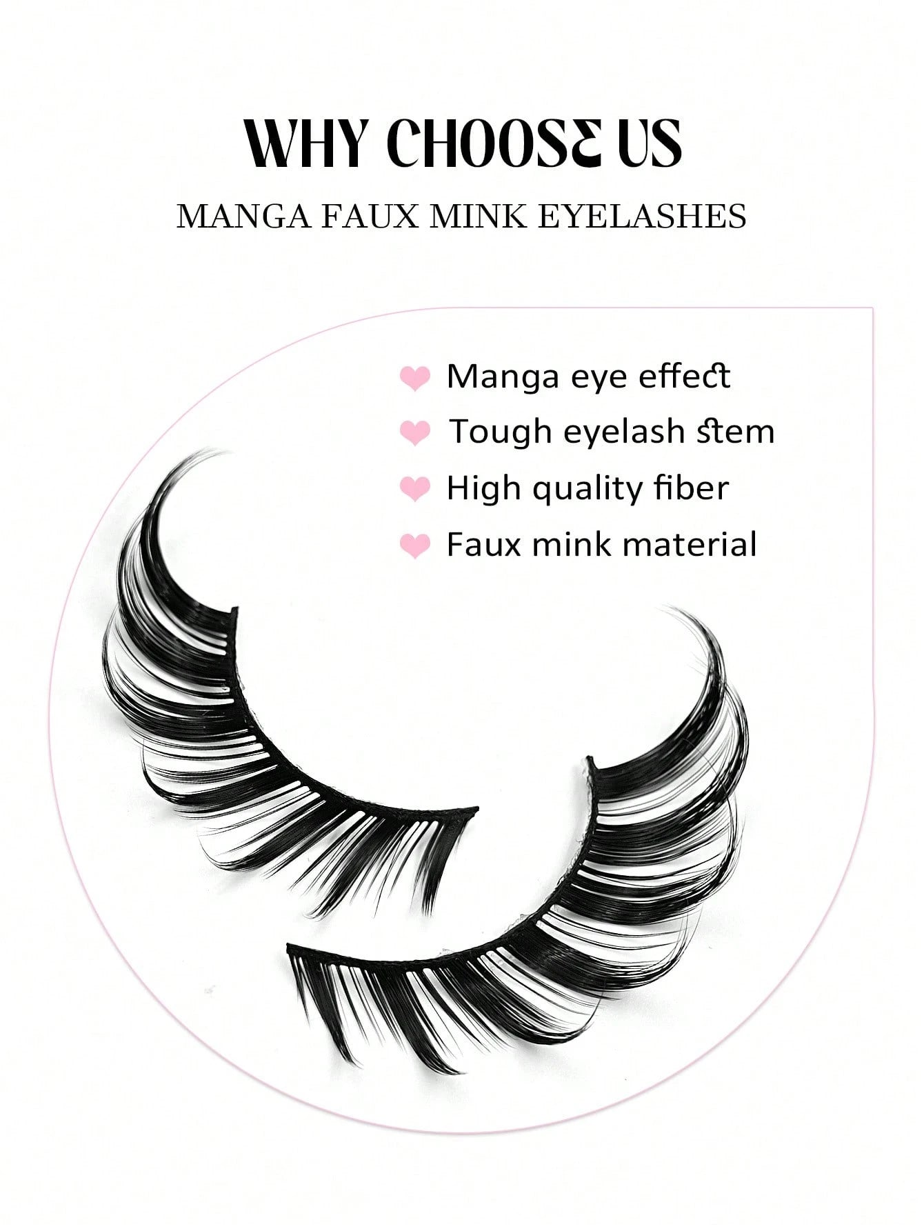 Asiteo 5 Pairs Cat Eye False Eyelashes, Faux Mink Lashes, 3D Curly, Natural & Realistic, Messy Ends, Elongate Eye Shape, Cartoon Style Lashes, Soft Black Lash Band