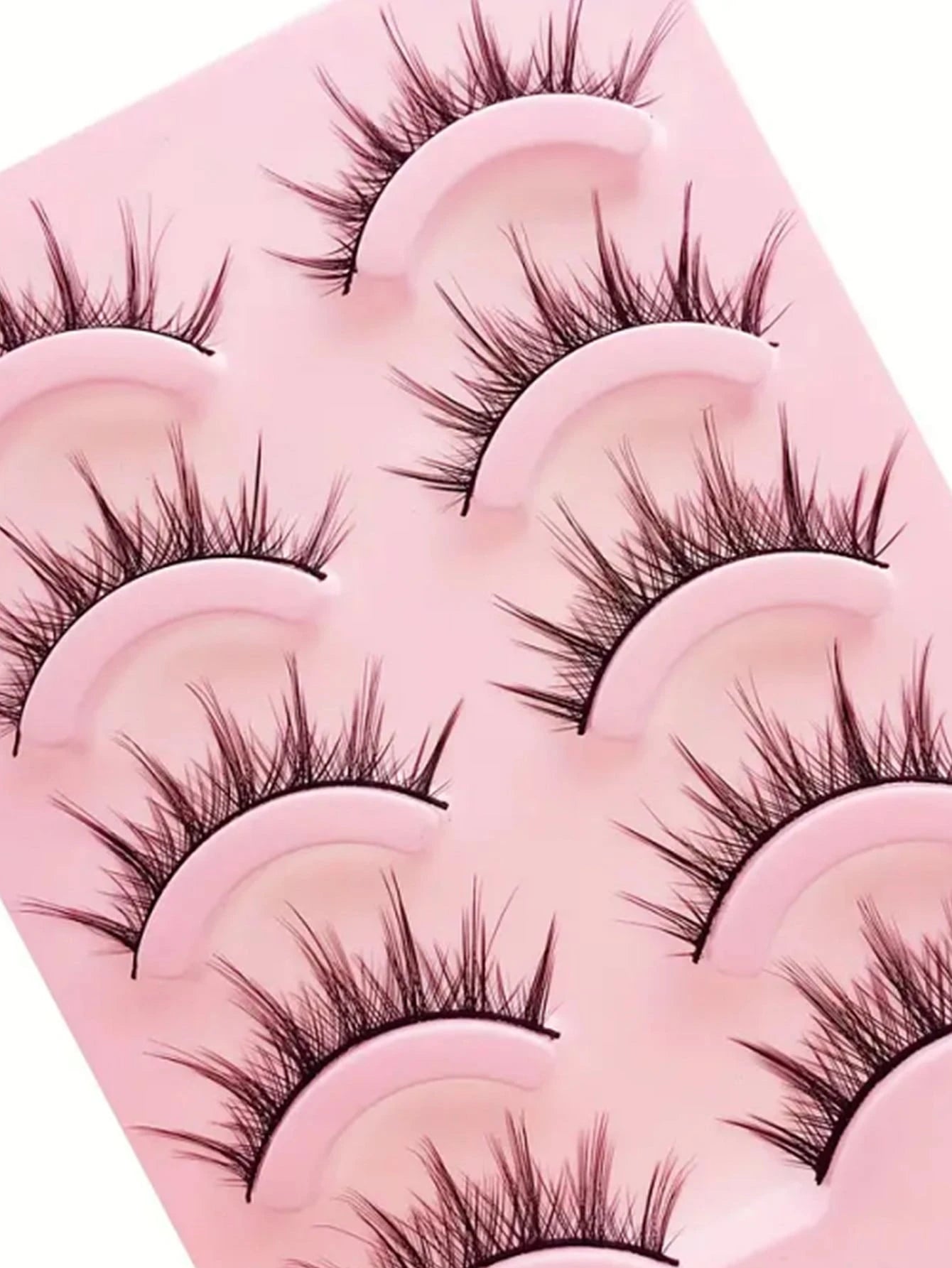 Asiteo 5 Pairs Manga Anime Lashes Natural Look Faux Mink Wispy Fluffy 3D Volume Eyelashes Korean Japanese Asian Cosplay Eyelashes