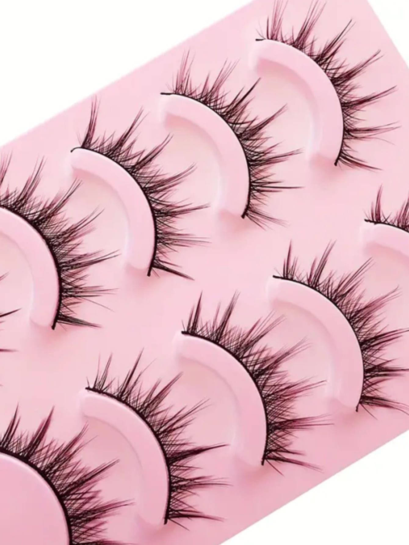 Asiteo 5 Pairs Manga Anime Lashes Natural Look Faux Mink Wispy Fluffy 3D Volume Eyelashes Korean Japanese Asian Cosplay Eyelashes