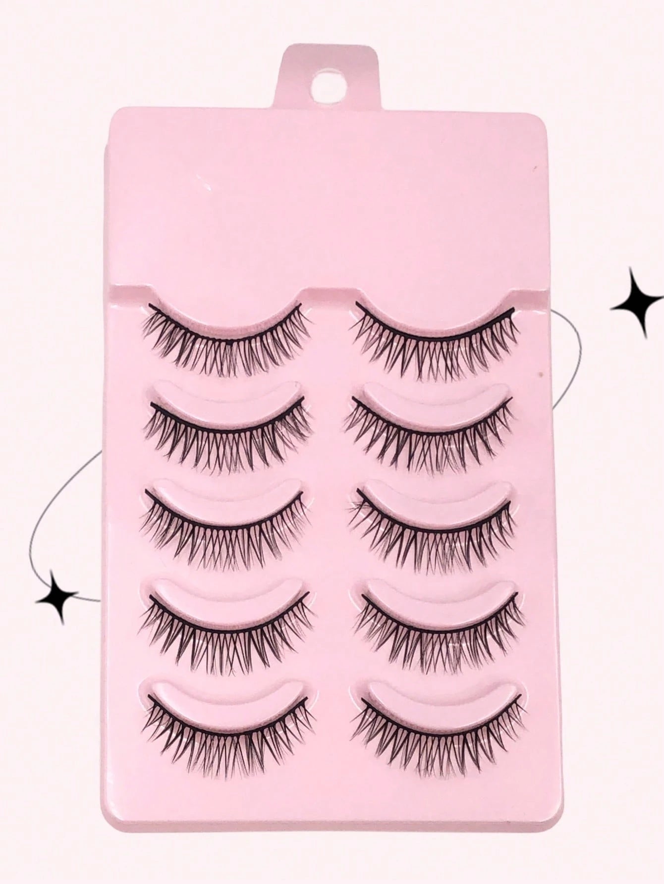 Asiteo 5 Pairs Manga Anime Lashes Natural Look Faux Mink Wispy Fluffy 3D Volume Eyelashes Korean Japanese Asian Cosplay Eyelashes