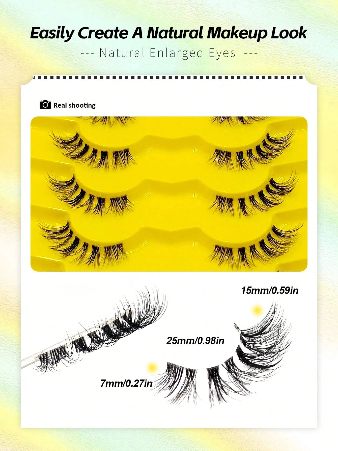 Asiteo 7 Pairs Half-Strip Transparent Band Cat Eye False Eyelashes, Natural Soft 3D Faux Mink Lashes For Natural Makeup, Eyelash Extensions,Natural Enlarged Eyes,For Daily Wear And Various Occasions