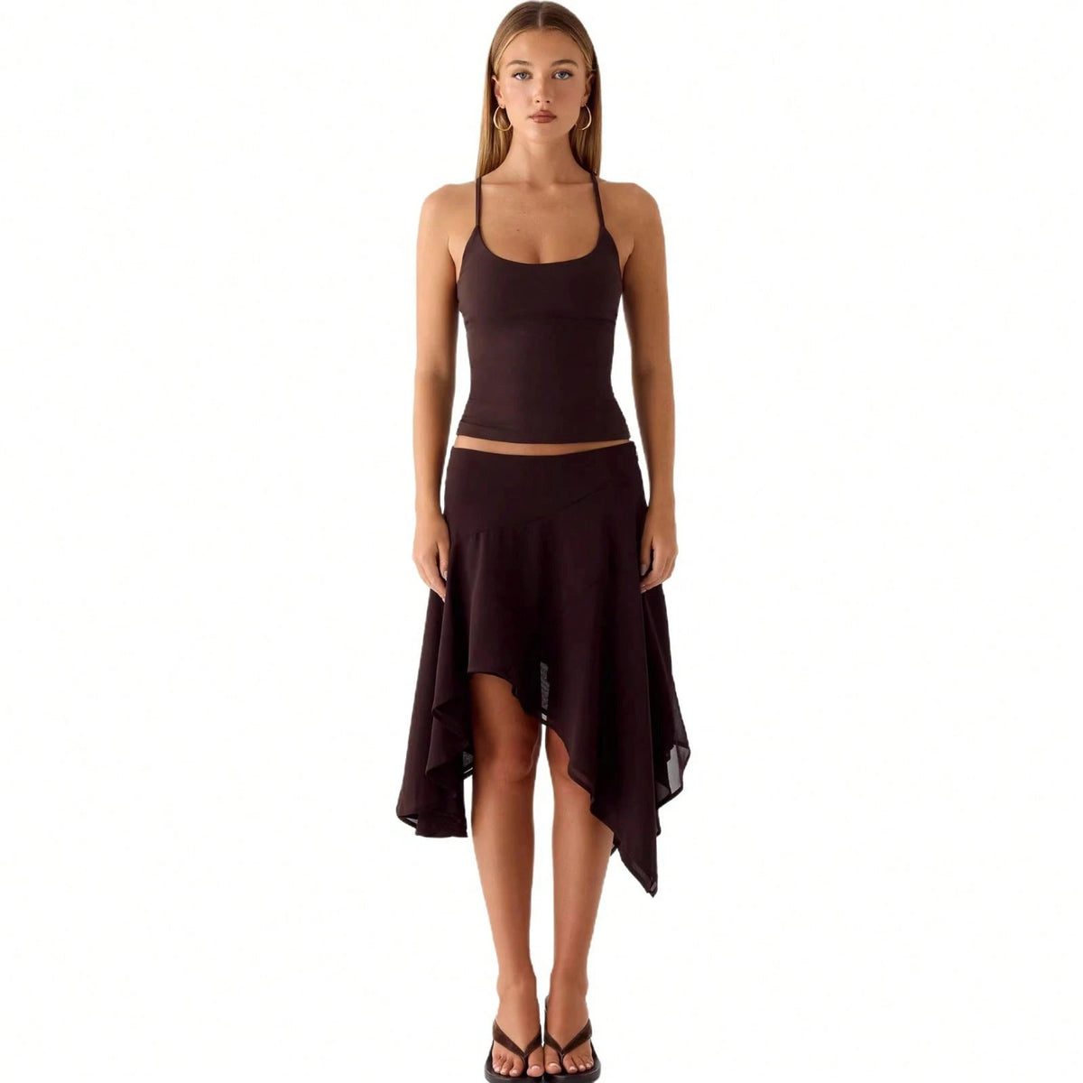 Asymmetrical Chiffon Midi Skirts, Floral/Animal Print Flowy Handkerchief Hem Skirts, Casual Summer Beach Cover Up