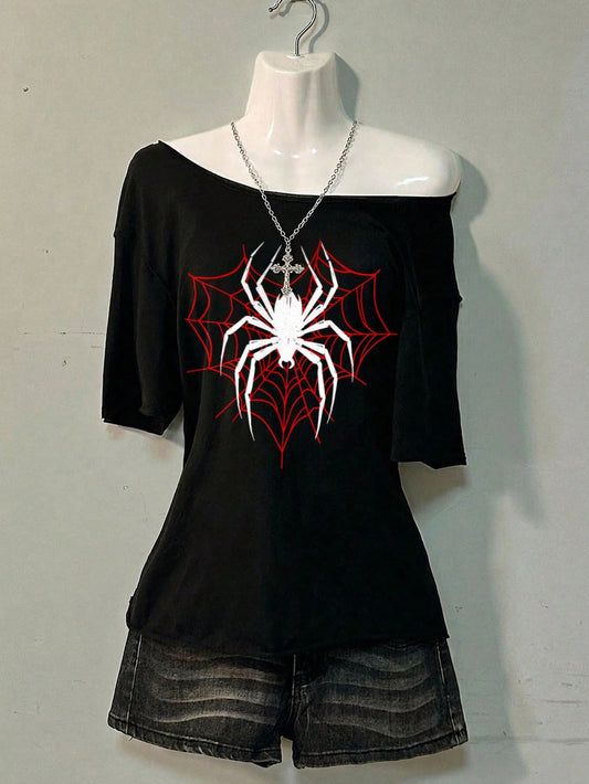Attitoon Casual Minimalist Drop Shoulder Women's T-Shirt Suitable For Summer