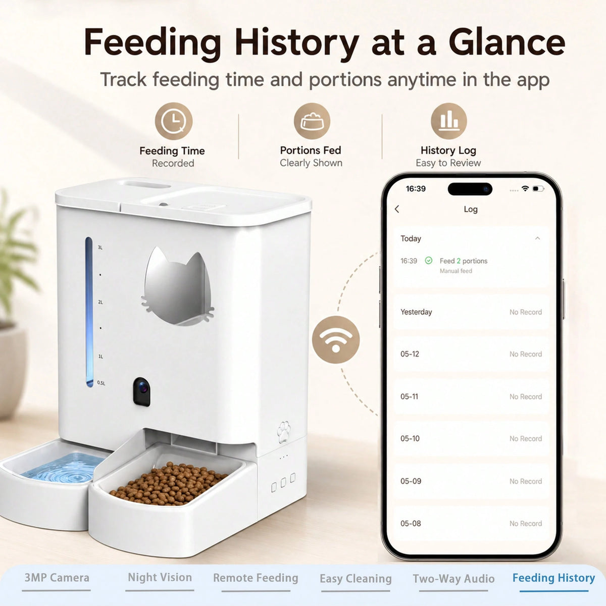 Automatic Cat Feeder With Camera 2K HD Video And36Cups/8.5L & Gravity Water2-In-1 Set Large Capacity 5LFood Feeder 3.5L Water Fountain For CatsPets Small DogsPuppies Kittens Summervibespetlovers