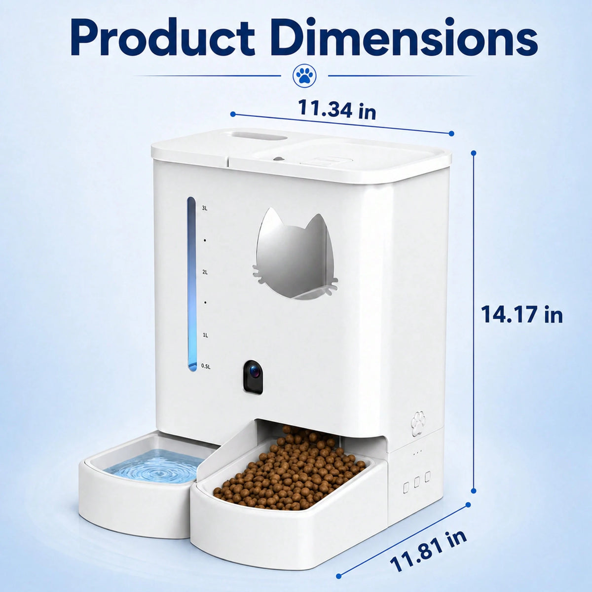 Automatic Cat Feeder With Camera 2K HD Video And36Cups/8.5L & Gravity Water2-In-1 Set Large Capacity 5LFood Feeder 3.5L Water Fountain For CatsPets Small DogsPuppies Kittens Summervibespetlovers