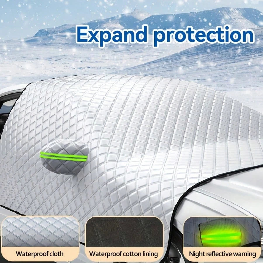 Automobile Windshield Snow Protection Cover, Anti-Freeze Windshield Frost Covering Material- Protecting From Snow, Ice, Ultraviolet Rays, Anti-Frost Wiper And Rearview Mirror Protectors, Compact SUVs