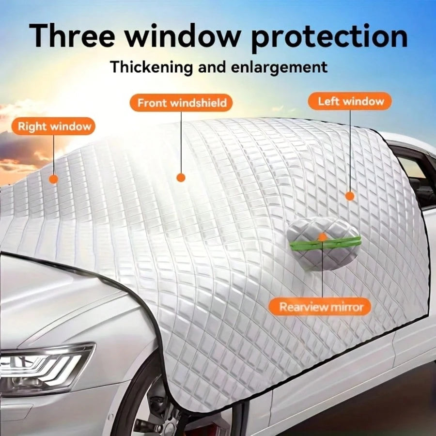 Automobile Windshield Snow Protection Cover, Anti-Freeze Windshield Frost Covering Material- Protecting From Snow, Ice, Ultraviolet Rays, Anti-Frost Wiper And Rearview Mirror Protectors, Compact SUVs