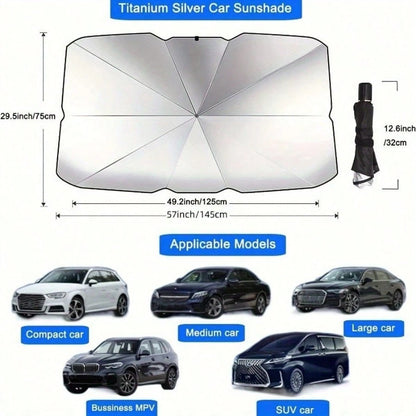 Automobile Windshield Sunshade-Foldable Automobile Umbrella Sunshade, Anti-Ultraviolet Car Front Window (Heat Protection) Windshield Cover- Best Gift For Colleagues, Friends And Family