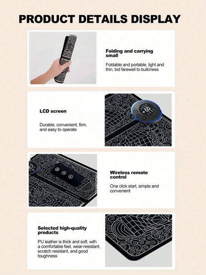 AXH Foldable Foot Massager, Electric Foot Massage Mat, Muscle Stimulation Massager