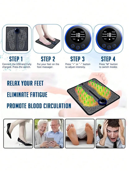 AXH Foldable Foot Massager, Electric Foot Massage Mat, Muscle Stimulation Massager