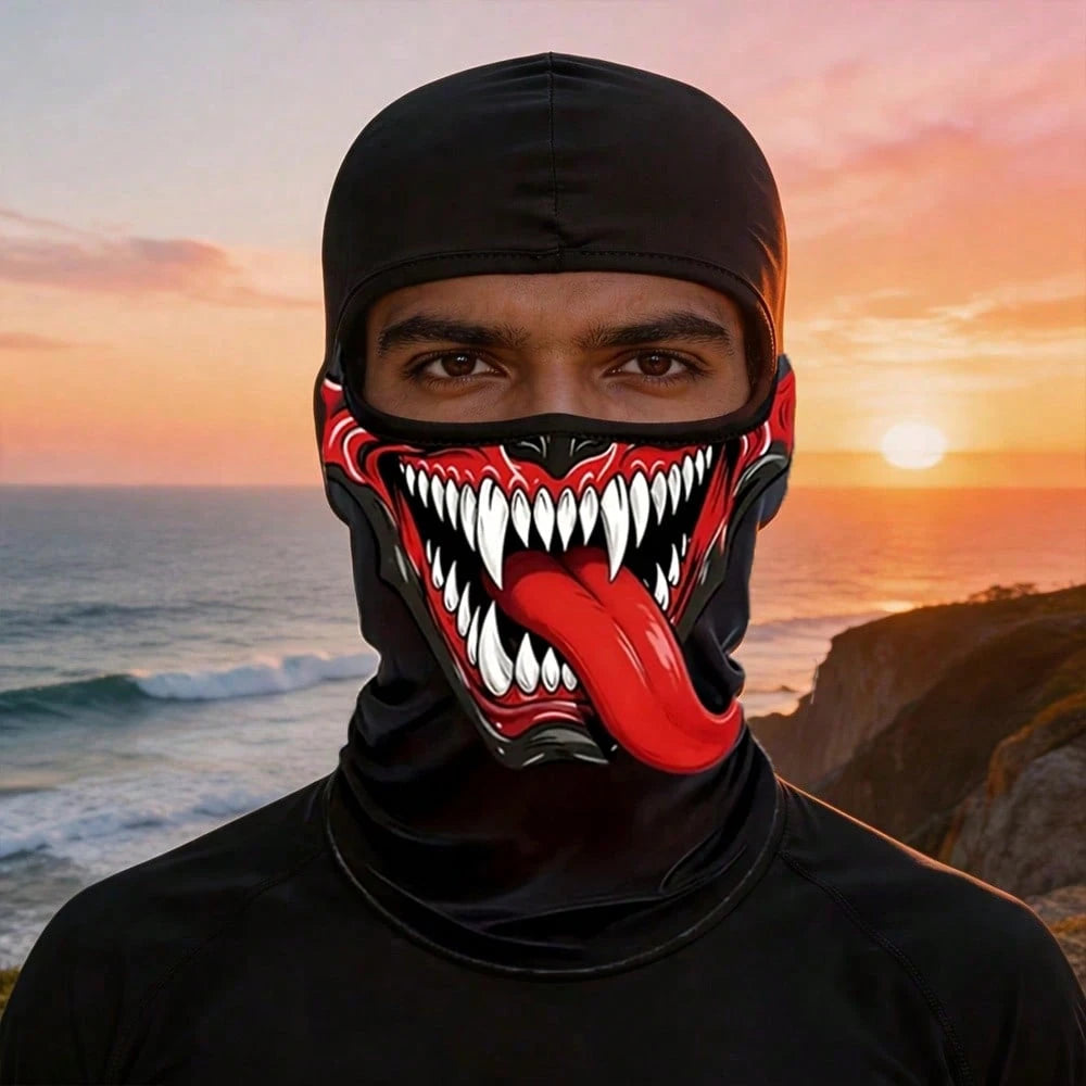 Babous Printed Face Mask, Unisex Fashion Balaclava Hat, Comfortable Sports Headgear, Perfect For Outdoor Cycling, Fishing, Running, Outdoor Sports