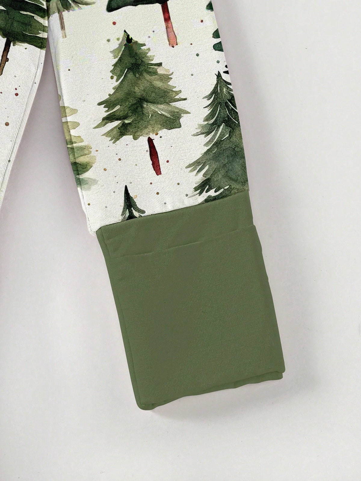 Baby Bamboo Fiber Zip-Up, Pine Print Romper, All-Season Knit Fabric Skinny Fit With Zipper Detail, Boy Baby Clothes, Perfect For Outdoor Christmas Gift.