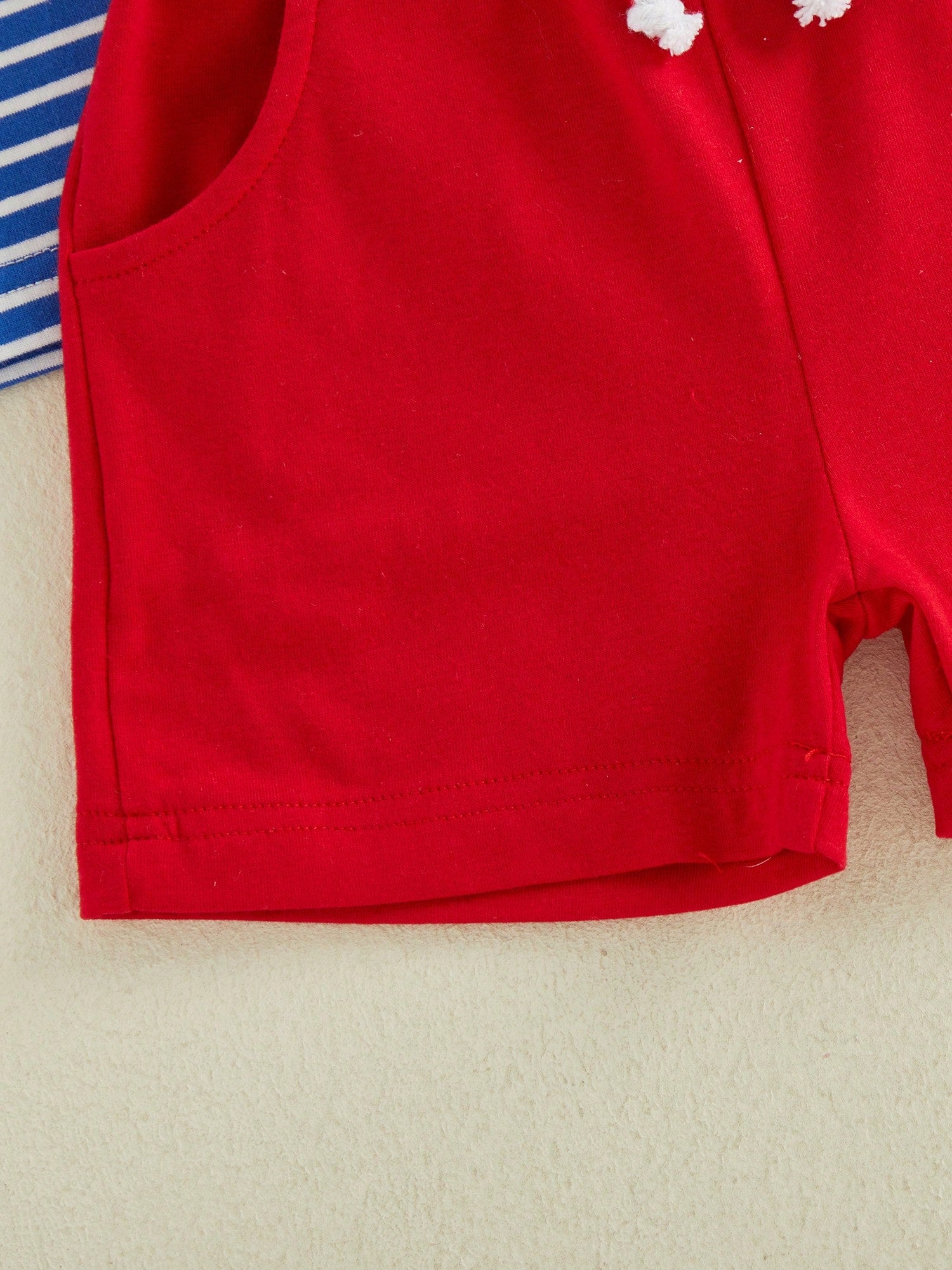 Baby Boy Back To School Outfit Striped Short Sleeve T Shirt With Apple Pencil Embroidery And Red Shorts 2Pcs Summer Set Back To School