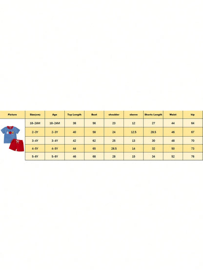 Baby Boy Back To School Outfit Striped Short Sleeve T Shirt With Apple Pencil Embroidery And Red Shorts 2Pcs Summer Set Back To School